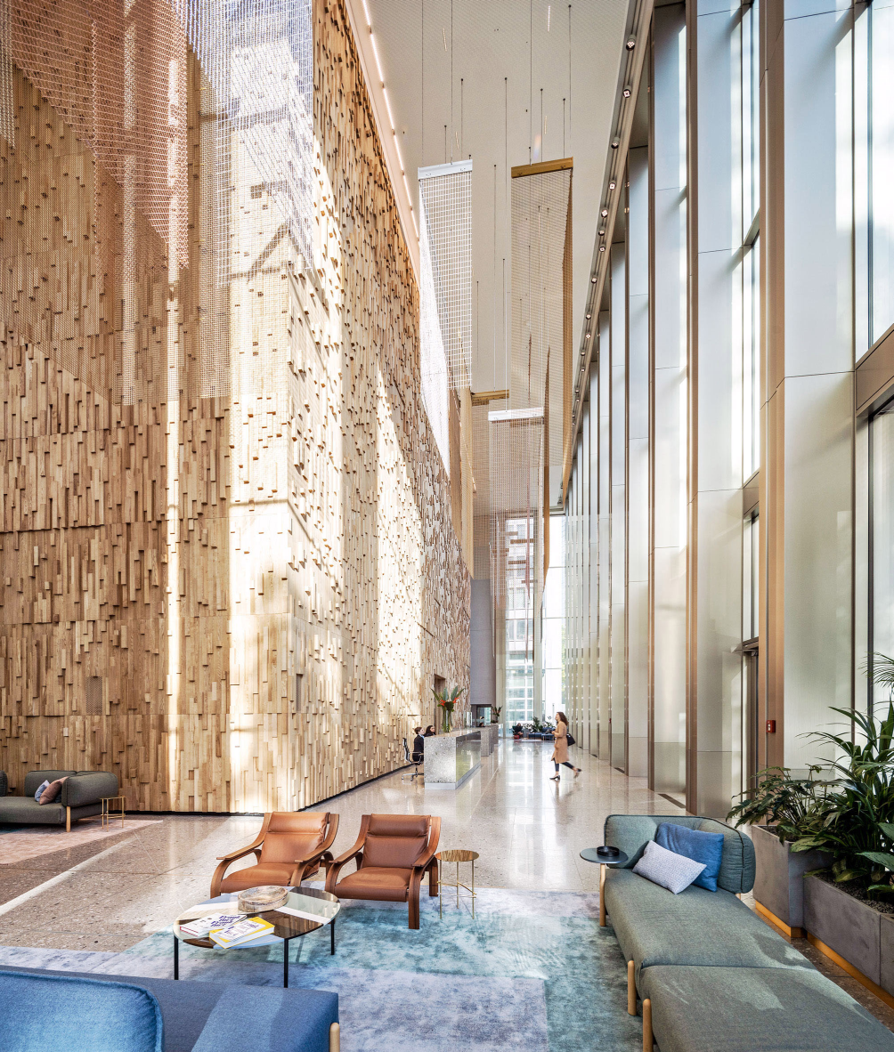 Ein echter Hingucker: die Lobby im Marienturm. Copyright: Pecan Development Ein echter Hingucker: die Lobby im Marienturm. Copyright: Pecan Development