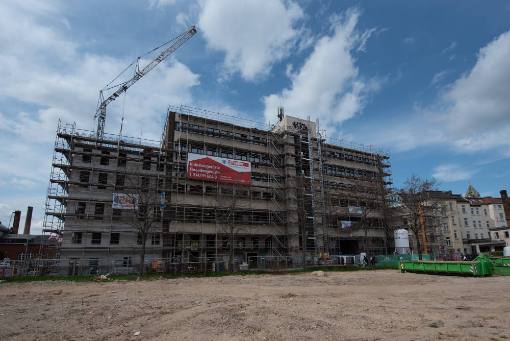 Der Bautenstand des A30 zum Richtfest. Copyright: CG Elementum AG / Robert Lohse