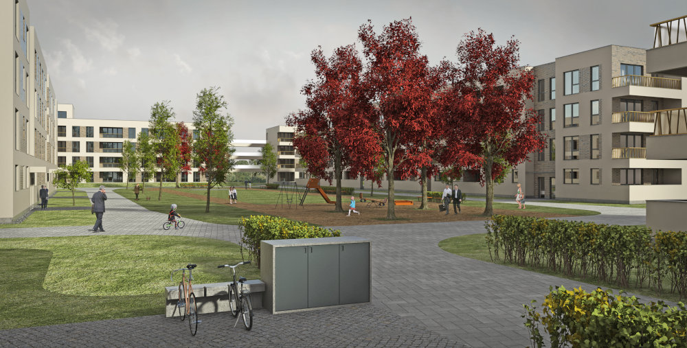 Eine weitere Ansicht des neuen Wohnquartiers am Alten Posthof. Copyright: Projektgesellschaft Erfurt Nr. 8 GmbH Eine weitere Ansicht des neuen Wohnquartiers am Alten Posthof. Copyright: Projektgesellschaft Erfurt Nr. 8 GmbH