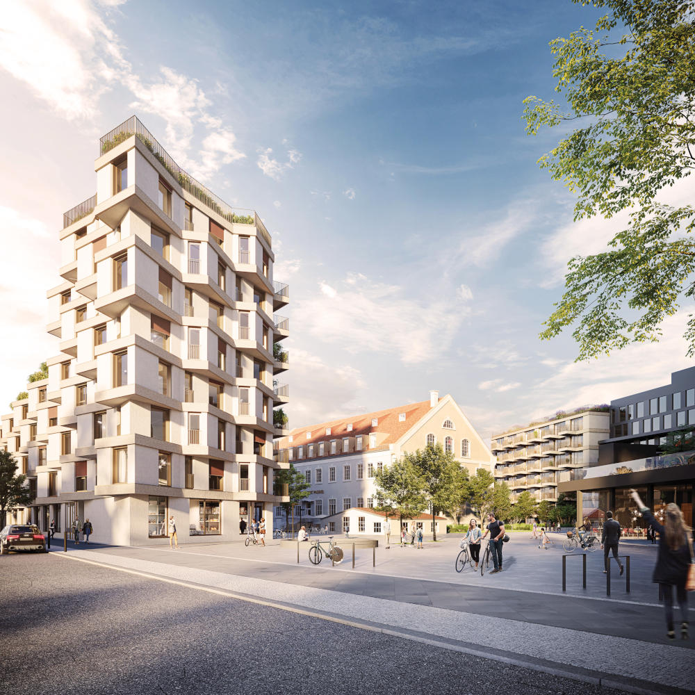 Wohnen,
 Arbeiten,
 Netzwerken: Im Quartier kupa wird das Wohnen der Zukunft jetzt gedacht. Copyright: © xoio / Bauwerk Capital GmbH & Co. KG