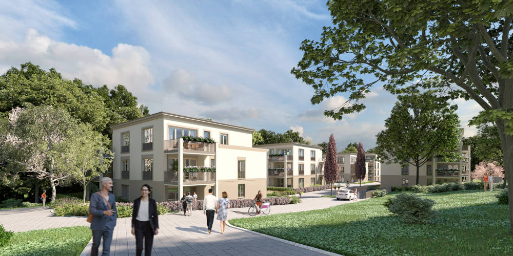 Zufahrt zu den Baywobau-Stadthäusern in der Nöthnitzer Straße. Copyrigh: Baywobau Zufahrt zu den Baywobau-Stadthäusern in der Nöthnitzer Straße. Copyrigh: Baywobau