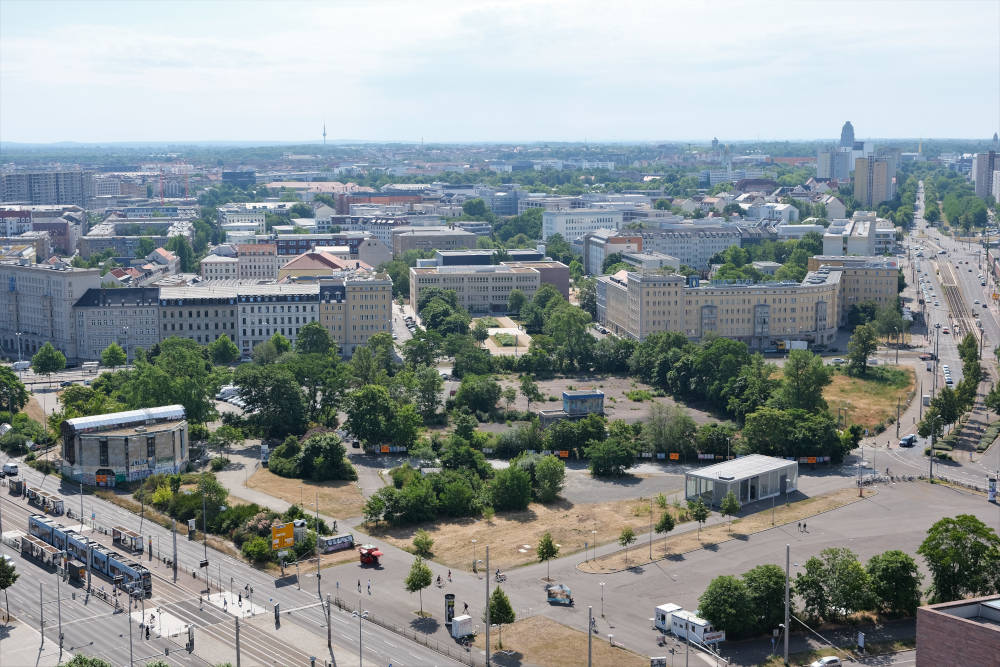 Der Debauungsplan für die innerstädtische Brache am Wilhelm-Leuschner-Platz in Leipzig steht. Copyright: Stadt Leipzig