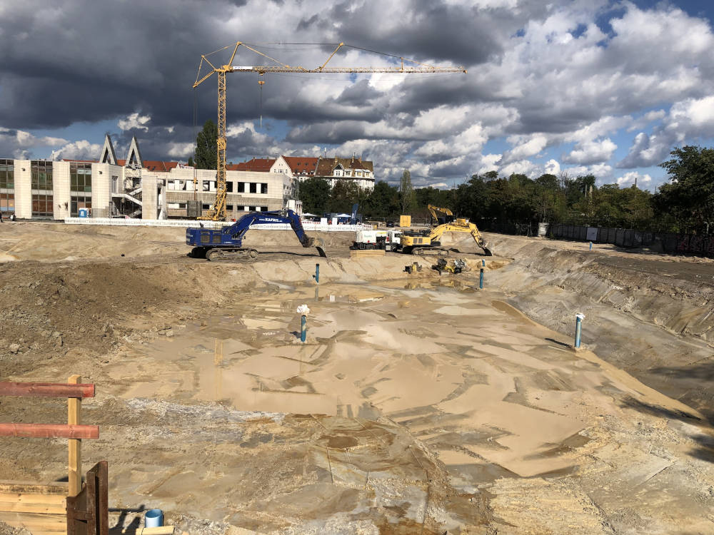 Blick auf die "BioSquare Leipzig"-Baustelle. Copyright: IMMOCOM