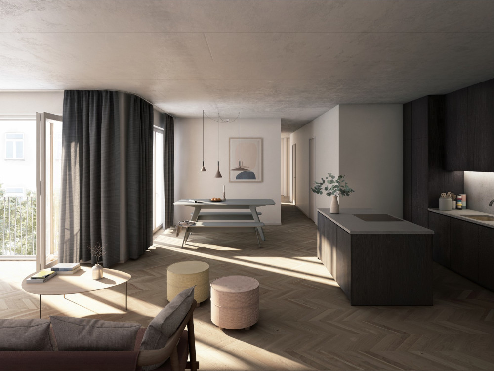 Einblick in eine der Neubauwohnungen in der Bornholmer Straße 6. Copyright: David Borck Immobiliengesellschaft Einblick in eine der Neubauwohnungen in der Bornholmer Straße 6. Copyright: David Borck Immobiliengesellschaft