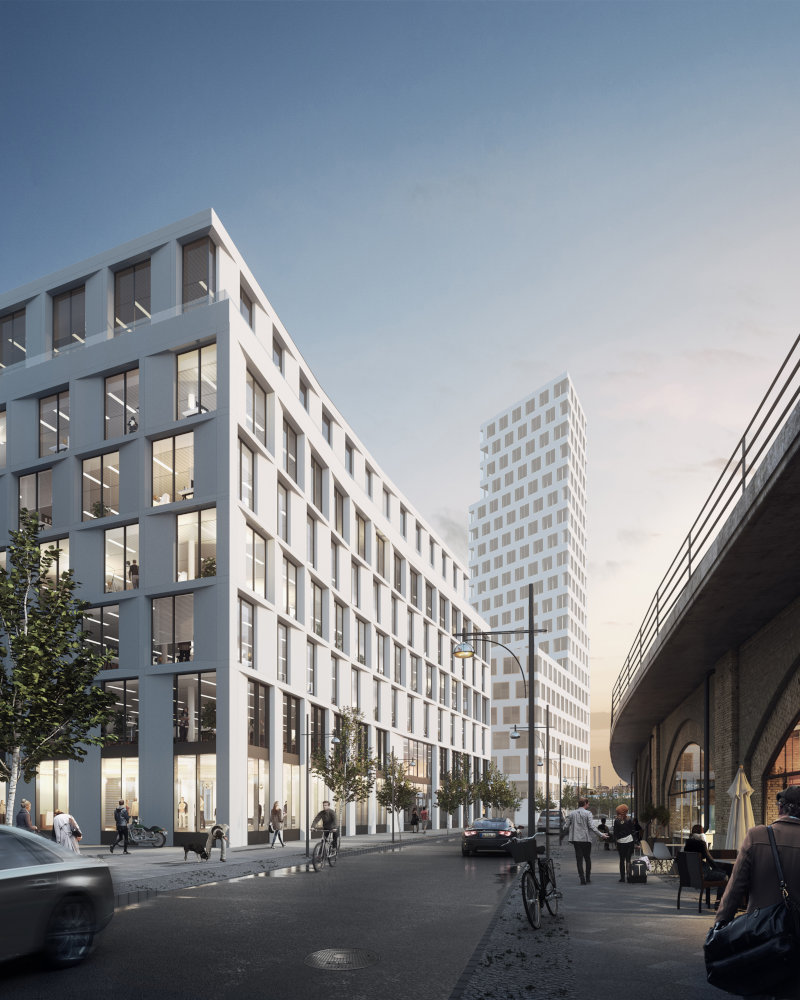 Blick auf den Büroteil des Alexander Quartiers in Berlin. Copyright: Brick Visual/KSP Jürgen Engel Architekten, Berlin