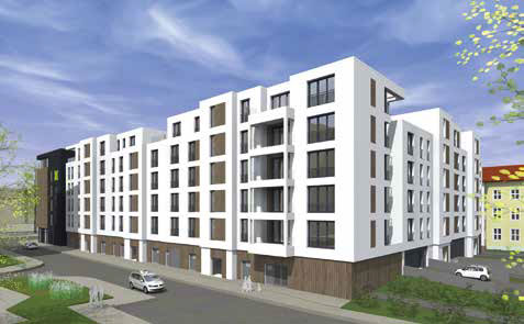 Unterschiedlich große Wohnungen entstehen in dem neuen Quartier. Quelle Visualisierung: GRUNDTEC Unterschiedlich große Wohnungen entstehen in dem neuen Quartier. Quelle Visualisierung: GRUNDTEC