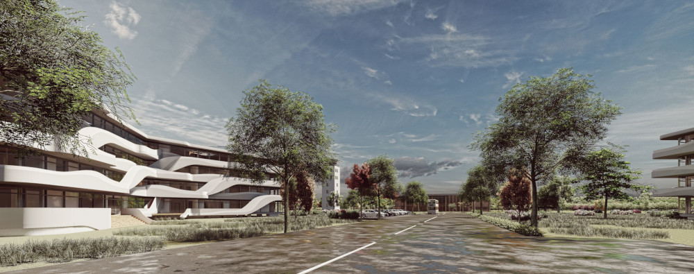 Visualisierung des E-Mobilitätszentrums bei Cottbus. Copyright: Soltkahn AG Visualisierung des E-Mobilitätszentrums bei Cottbus. Copyright: Soltkahn AG