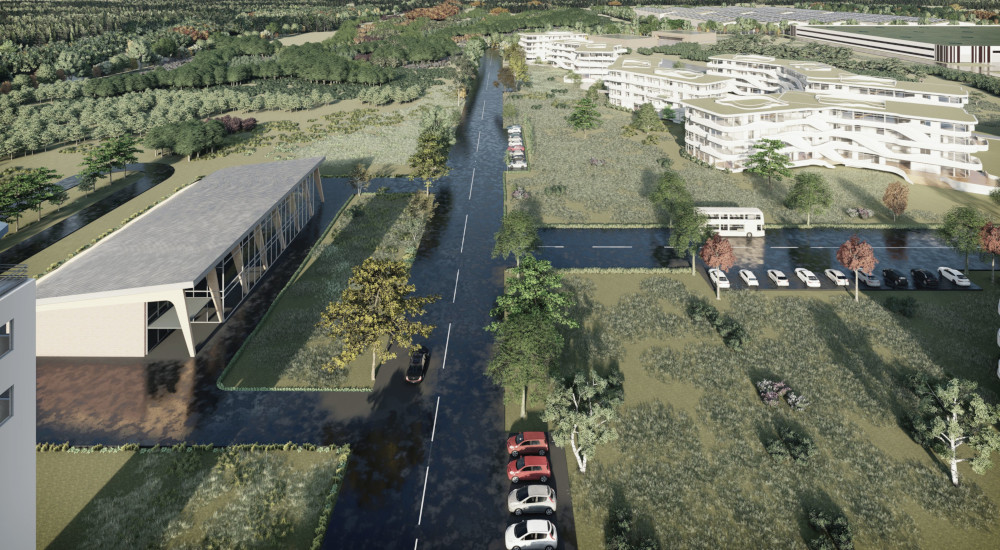 Visualisierung des Gewerbe- und Industrieparks bei Cottbus. Copyright: Soltkahn AG Visualisierung des Gewerbe- und Industrieparks bei Cottbus. Copyright: Soltkahn AG