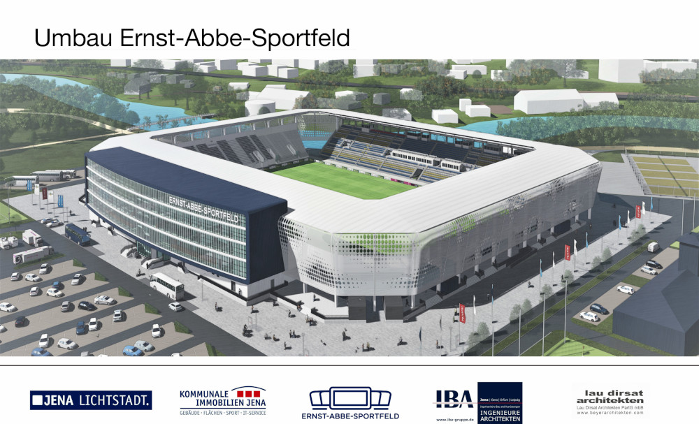 Visualisierung zum Umbau des Ernst-Abbe-Sportfeldes. Copyright: Jena Lichtstadt, Kommunale Immobilien Jena, Ernst-Abbe-Sportfeld, iba, lau dirsat architekten