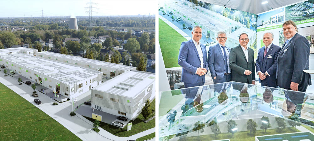 Der Projektentwickler BVI.EU will mit seinen Gewerbeparks in Serie gehen. Copyright: (links) BVI.EU; (rechts) Gert Krautbauer / BVI.EU
