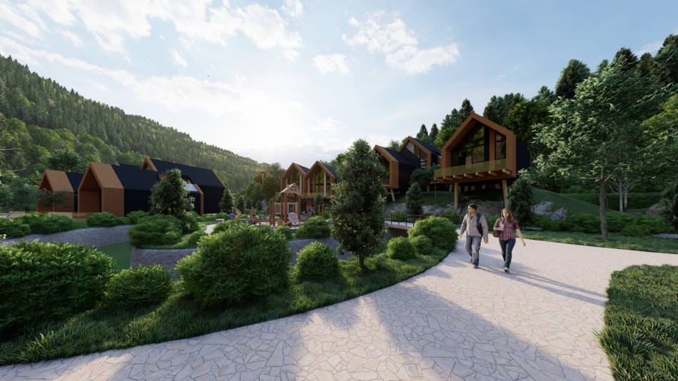 Das Village im Family Nature Resort Schwarzatal. Copyright: PAB Architekten