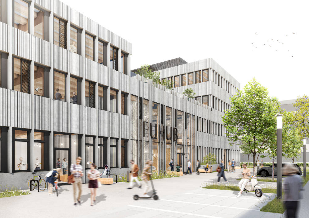 So wird das FUHUB aussehen. Copyright: Driven Investment / Bollinger + Fehlig Architekten GmbH