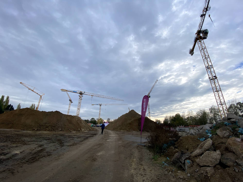 Ein Blick auf die Baustelle des neuen Quartiers der Gesobau. Copyright: Mara Kaemmel