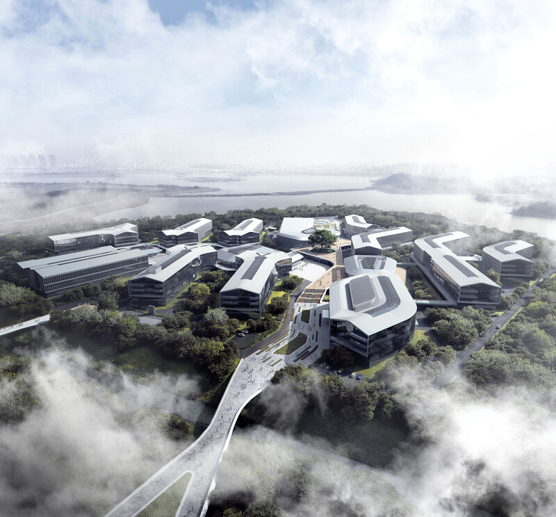 Das Hangzhou Alibaba DAMO Academy Nanhu Industry Park Project. Copyright: Aedas