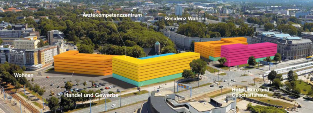 Die NEUE JOHANNISVORSTADT entsteht auf mit einer Grundfläche von insgesamt rund 13.000 Quadratmetern im Zentrum von Chemnitz. Quelle: HANSA Real Estate Die NEUE JOHANNISVORSTADT entsteht auf mit einer Grundfläche von insgesamt rund 13.000 Quadratmetern im Zentrum von Chemnitz. Quelle: HANSA Real Estate