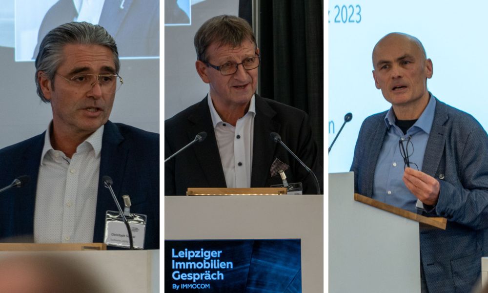 Christoph Schall,
Ingo Seidemann und Reiner Braun beim Leipziger Immobiliengespräch. Copyright: IMMOCOM