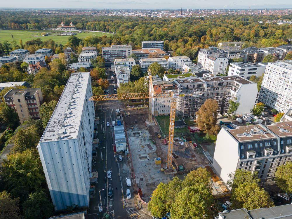 Die Baustelle in der Robert-Schumann-Straße. Copyright: LWB/Peter Usbeck