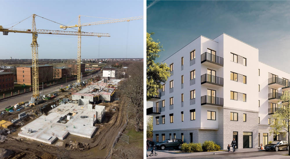 In der Landsberger Straße (links,
Copyright: Peter Usbeck / LWB) wird wie am Lindenauer Hafen (Copyright: Fuchshuber Architekten GmbH) neu gebaut. In der Landsberger Straße (links,
Copyright: Peter Usbeck / LWB) wird wie am Lindenauer Hafen (Copyright: Fuchshuber Architekten GmbH) neu gebaut.