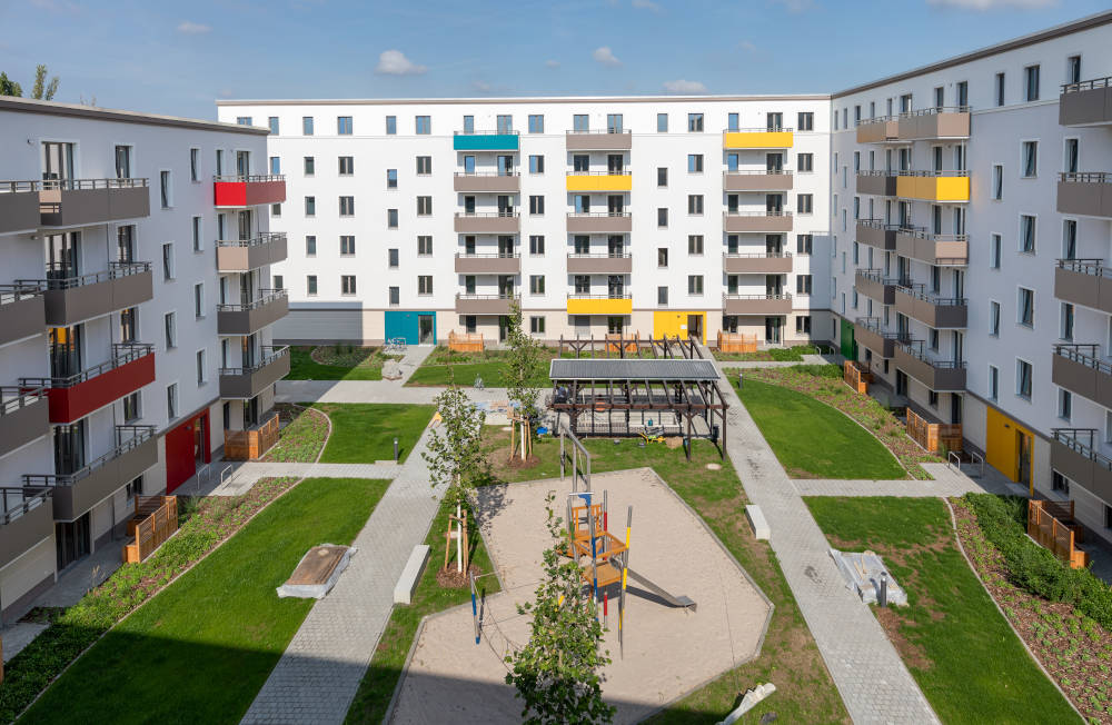Leipzigs größtes gefördertes Wohnungsbauprojekt: 300 LWB-Wohnungen in der Saalfelder Straße. Copyright: Peter Usbeck