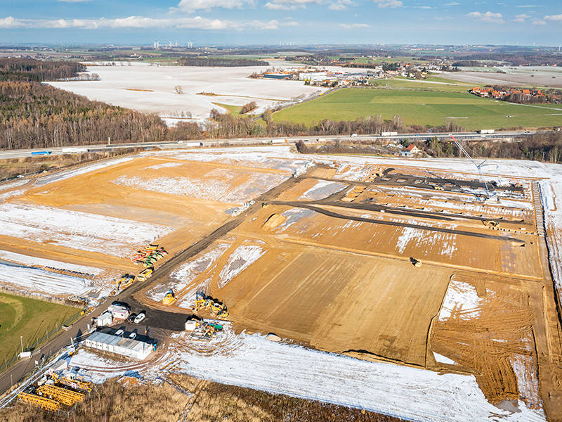 Auf diesem Grundstück wird das LMZ – Logistikzentrum Mittelsachsen entstehen. Copyright: FUCHS Immobilien / Dacher