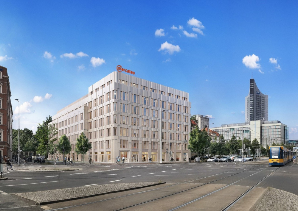Ein neuer Entwurf für Mercateos Hauptquartier "NETZWERK". Copyright: OFB Projektentwicklung GmbH Ein neuer Entwurf für Mercateos Hauptquartier "NETZWERK". Copyright: OFB Projektentwicklung GmbH
