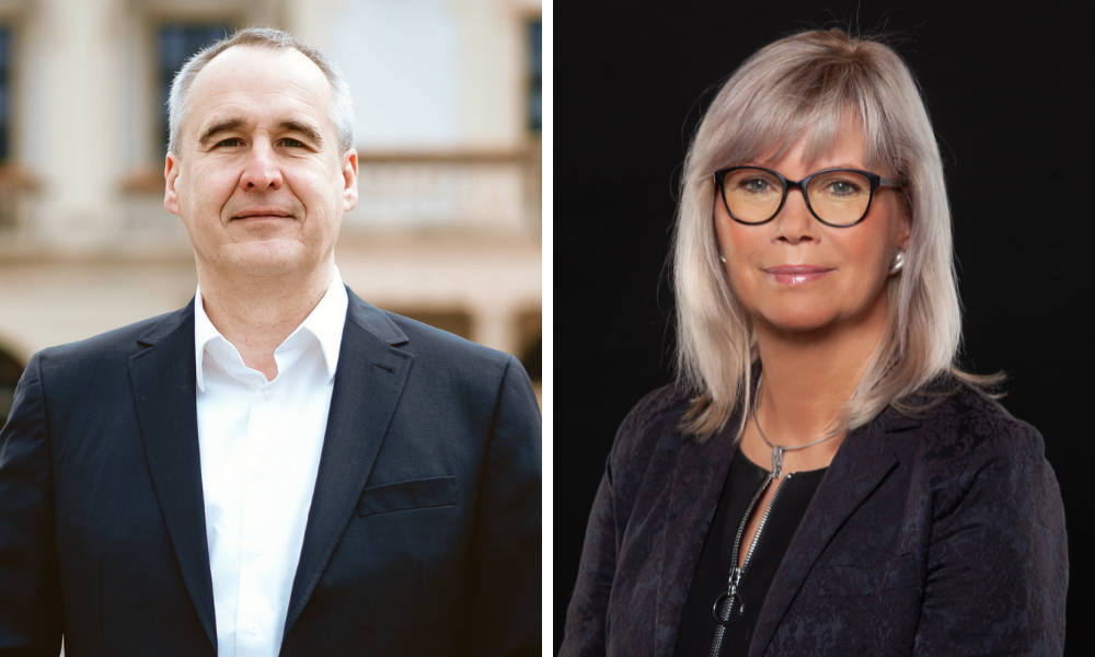 Jens Rösler (Quelle: SPD-Stadtratsfraktion Magdeburg) und  Simone Borris (Fotograf: Michael Kranz) stellen sich der Stichwahl.