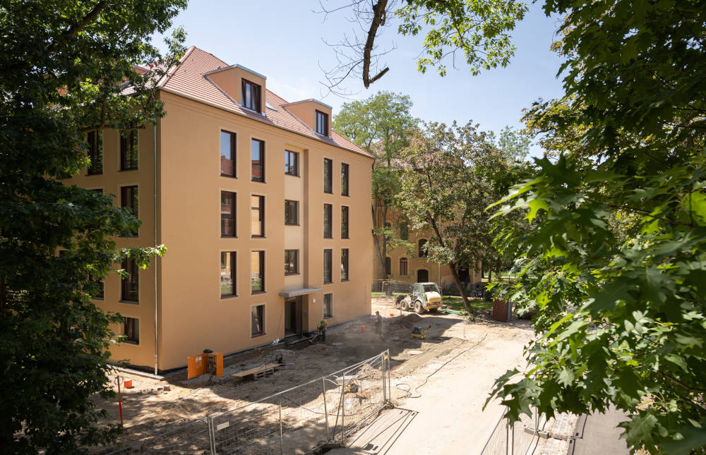 In der Parkstadt Leipzig entstehen insgesamt 90 geförderte Wohnungen. Copyright: Eric Kemnitz