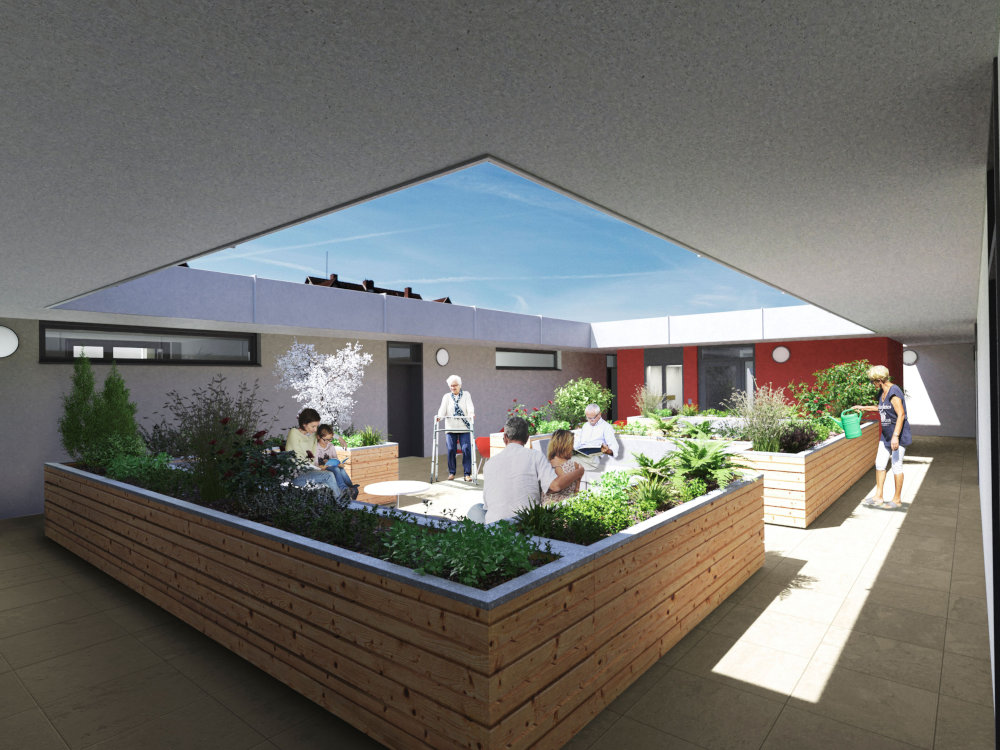So sieht der Innenhof des Wohn-Komplexes aus. Bildquelle: sanivest Projekt GmbH So sieht der Innenhof des Wohn-Komplexes aus. Bildquelle: sanivest Projekt GmbH
