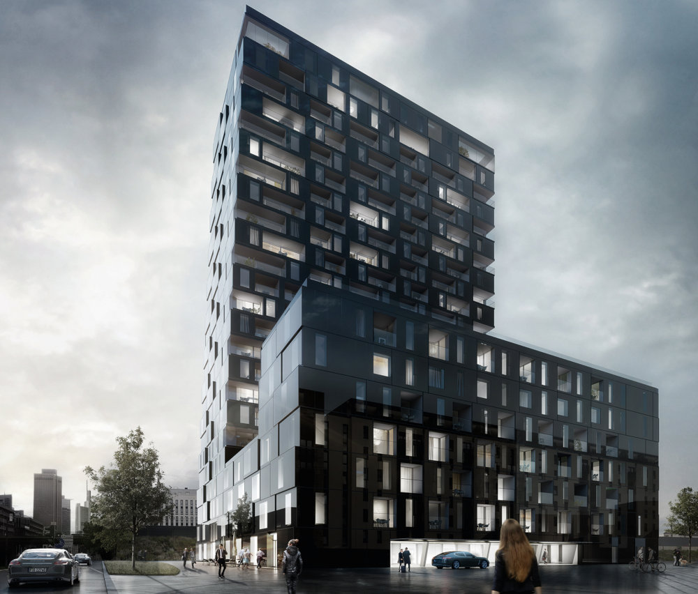 Ein Entwurf zum neuen Porsche Design Tower in Frankfurt. Copyright: blauraum Ein Entwurf zum neuen Porsche Design Tower in Frankfurt. Copyright: blauraum