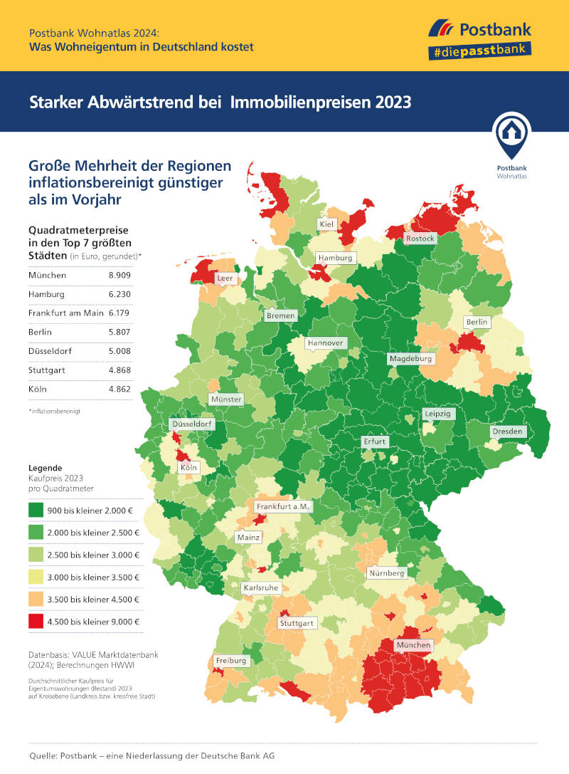 Der Postbank Wohnatlas 2024. Copyright: Postbank