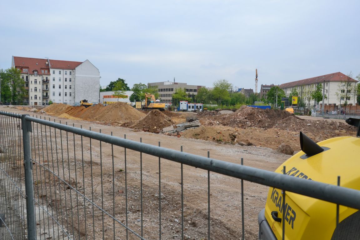 Der Baustart ist erfolgt: Die AOC-Baustelle am Technischen Rathaus in Leipzig. Quelle: W&R IMMOCOM.