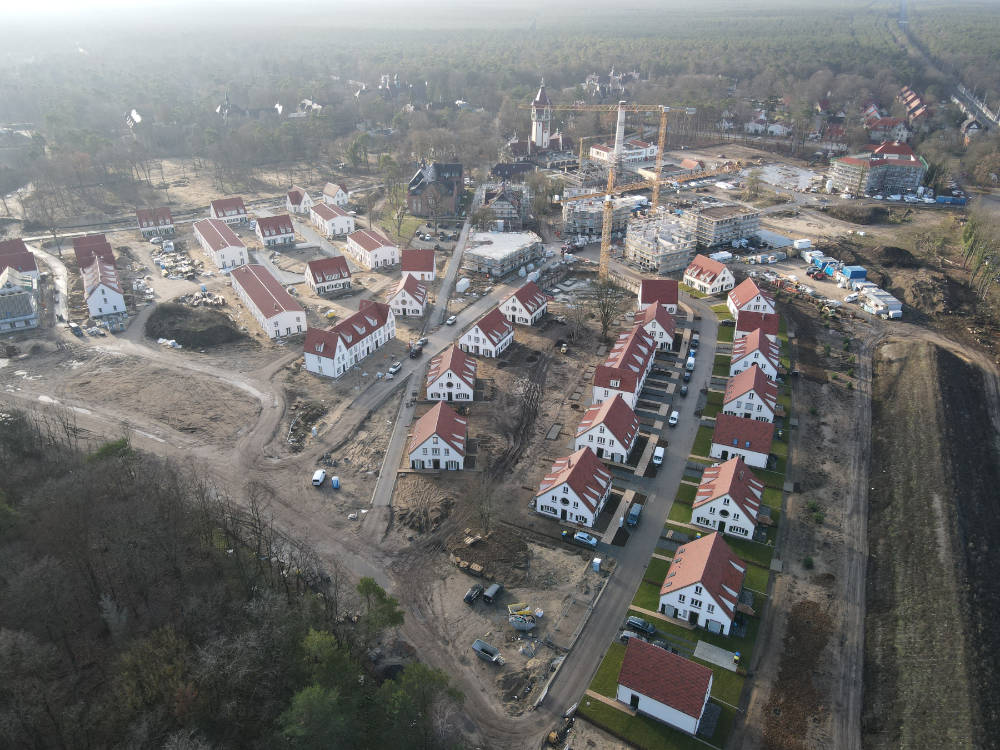 Drohnenaufnahme vom ersten Bauabschnitt für das Quartier Beelitz Heilstätten. Copyright: KW-Development