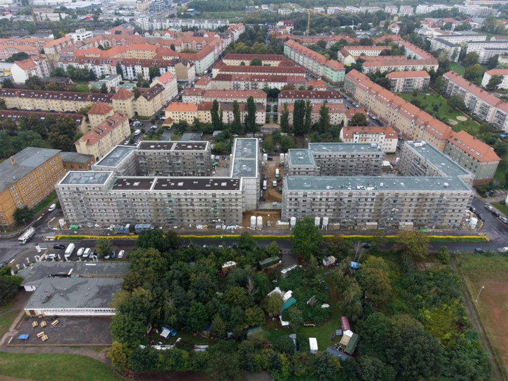 LWB Großprojekt Saalfelder Straße in Leipzig: Hier entstehen 300 geförderte Wohnungen. Copyright: LWB,
 Peter Usbeck