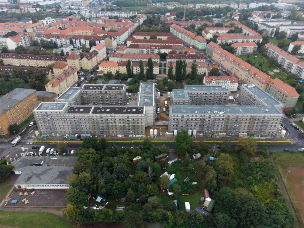 LWB Großprojekt Saalfelder Straße in Leipzig: Hier entstehen 300 geförderte Wohnungen. Copyright: LWB,
 Peter Usbeck