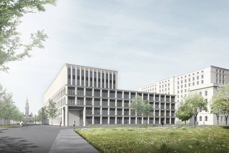 Visualisierung Lehr- und Laborgebäude HTW Dresden. Copyright: Rohdecan Architekten Dresden