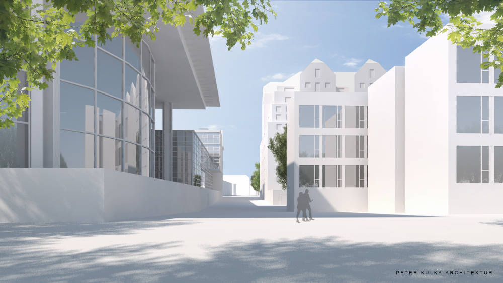 Die Erweiterung des Sächsischen Landtages wird über eine Terrasse verfügen. Copyright: Peter Kulka Architektur