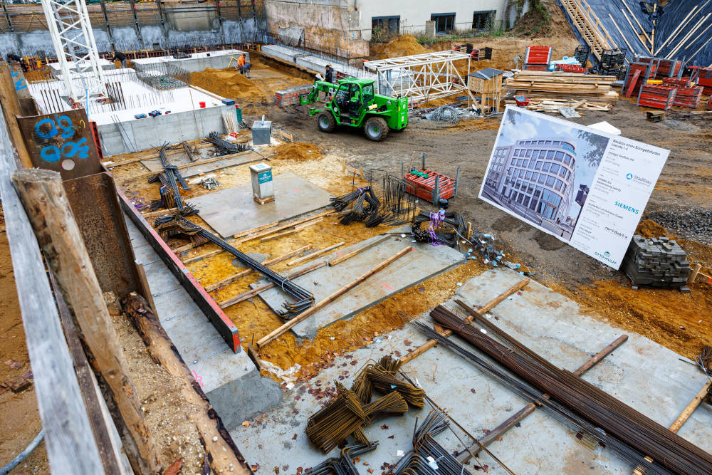 Ein Blick auf die Baustelle der neuen Siemens-Niederlassung. Copyright: Jens Schlüter