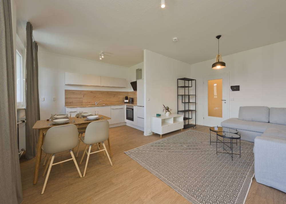 Ein möbliertes Apartment im Smarten Quartier Jena-Lobeda. Copyright: Michael Miltzow.