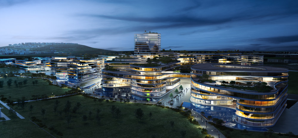 So könnte das Innovationsquartier SpringPark VALLEY aussehen. Copyright: Raybounce GmbH 2019/SpringPark VALLEY