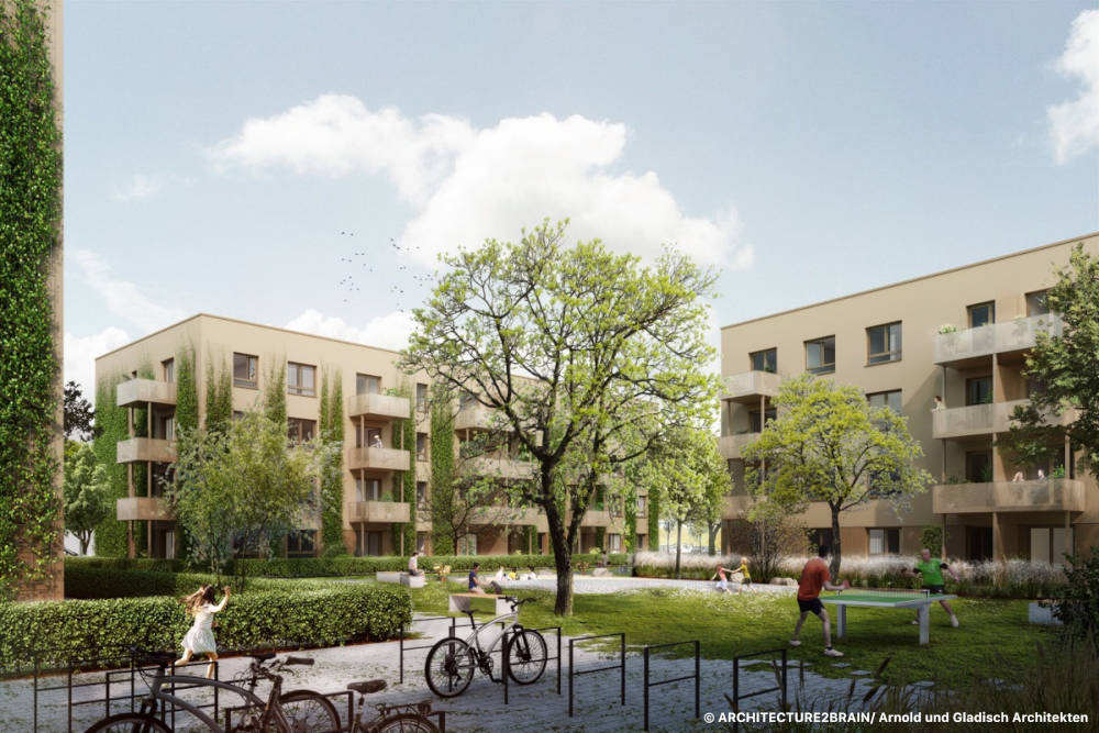 In den Buckower Feldern entstehen annähernd 900 Wohnungen. Copyright: architecture2brain / Arnold und Gladisch Architekten