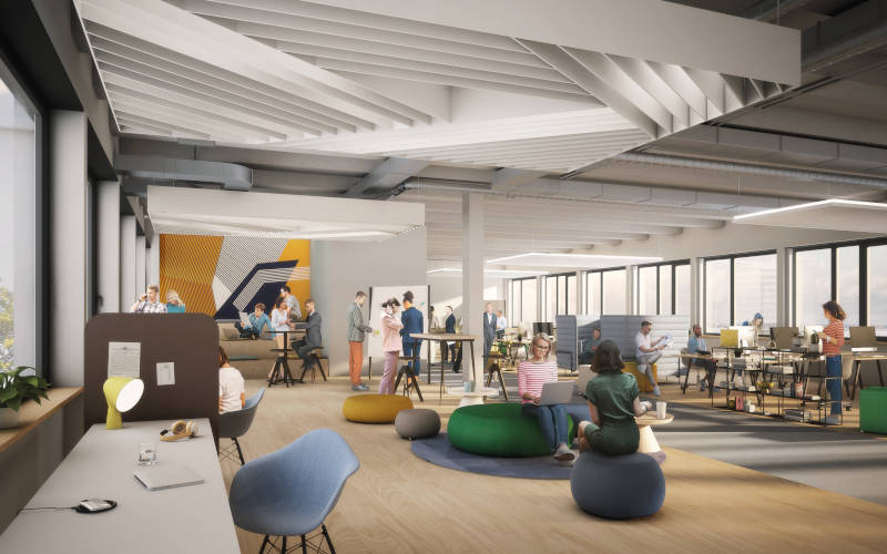 Die Büro- und Gemeinschaftsflächen sind flexibel gestaltbar. Copyright: Siemens AG / Siemens Real Estate Die Büro- und Gemeinschaftsflächen sind flexibel gestaltbar. Copyright: Siemens AG / Siemens Real Estate
