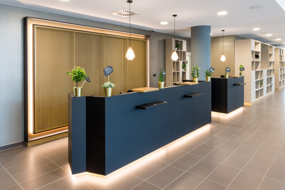 Der Empfangsbereich im neuen Hallenser Hotel. Copyright: Egbert Schmidt Fotografie Der Empfangsbereich im neuen Hallenser Hotel. Copyright: Egbert Schmidt Fotografie