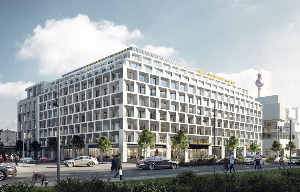 The Student Hotel in Berlin setzt auf die Reiselust der Gen Y bis Gen Z. Copyright: Brick Visual/KSP Jürgen Engel Architekten,
 Berlin
