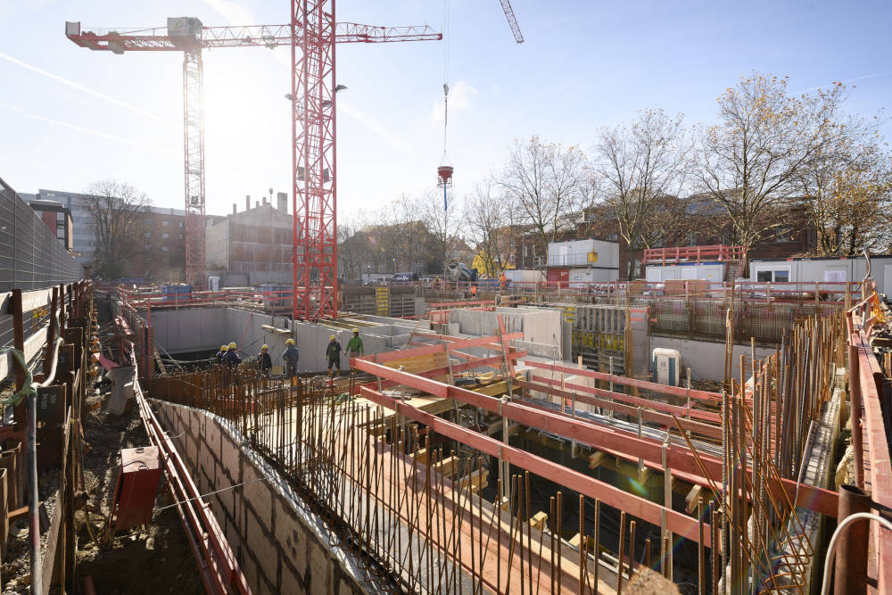 Auf der Baustelle des Van B haben die Hochbauarbeiten begonnen. Copyright: Bauwerk