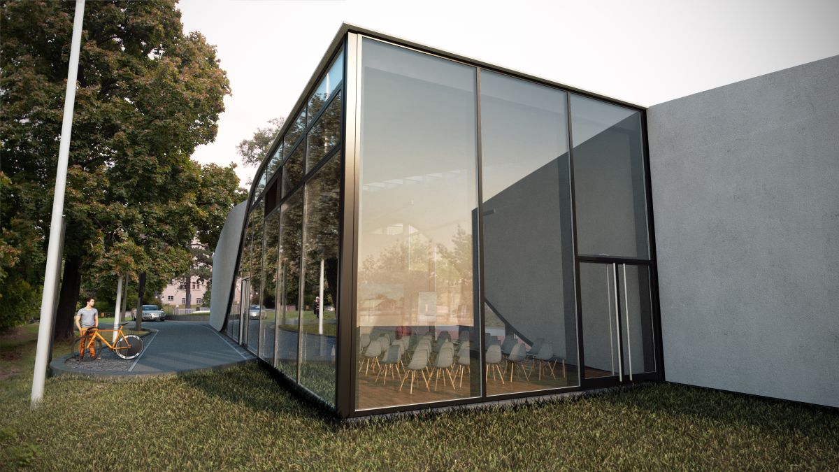 Visualisierung Carbonbeton-Haus Dresden. Copyright: TU Dresden, Institut für Massivbau. Visualisierung Carbonbeton-Haus Dresden. Copyright: TU Dresden, Institut für Massivbau.