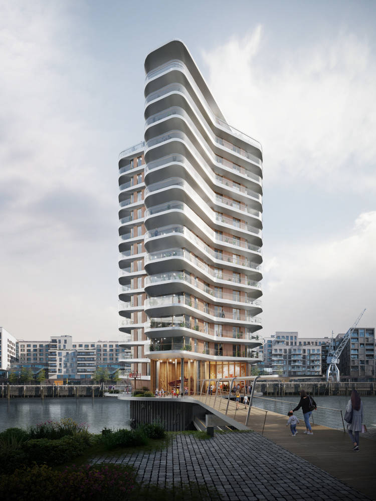 Der Turm von KCAP B.V.,
 Rotterdam. Quelle: LIP Ludger Inholte Projektentwicklung GmbH / KCAP