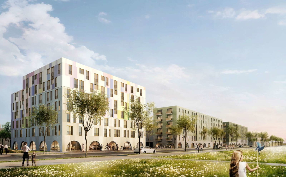 Die Hälfte der Wohnungen wird geförderter Wohnraum. Copyright: Vizoom für blocher partners (Blocher GmbH)