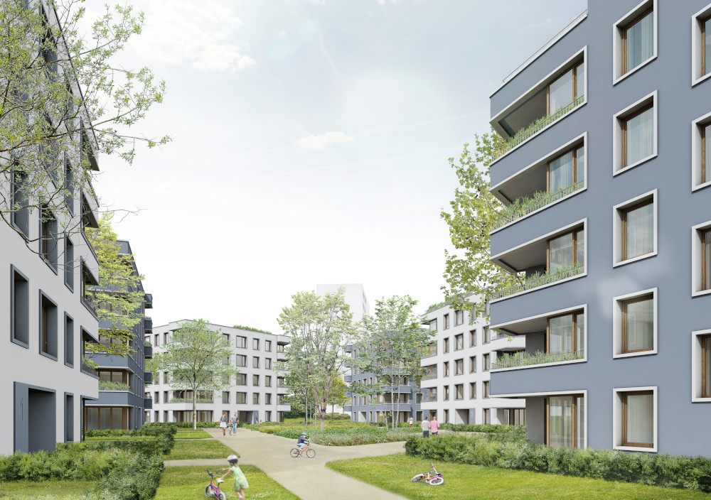Der Entwurf der Architekten sieht insgesamt 150 Wohnungen vor. Copyright: Thomas Müller Ivan Reimann Architekten
