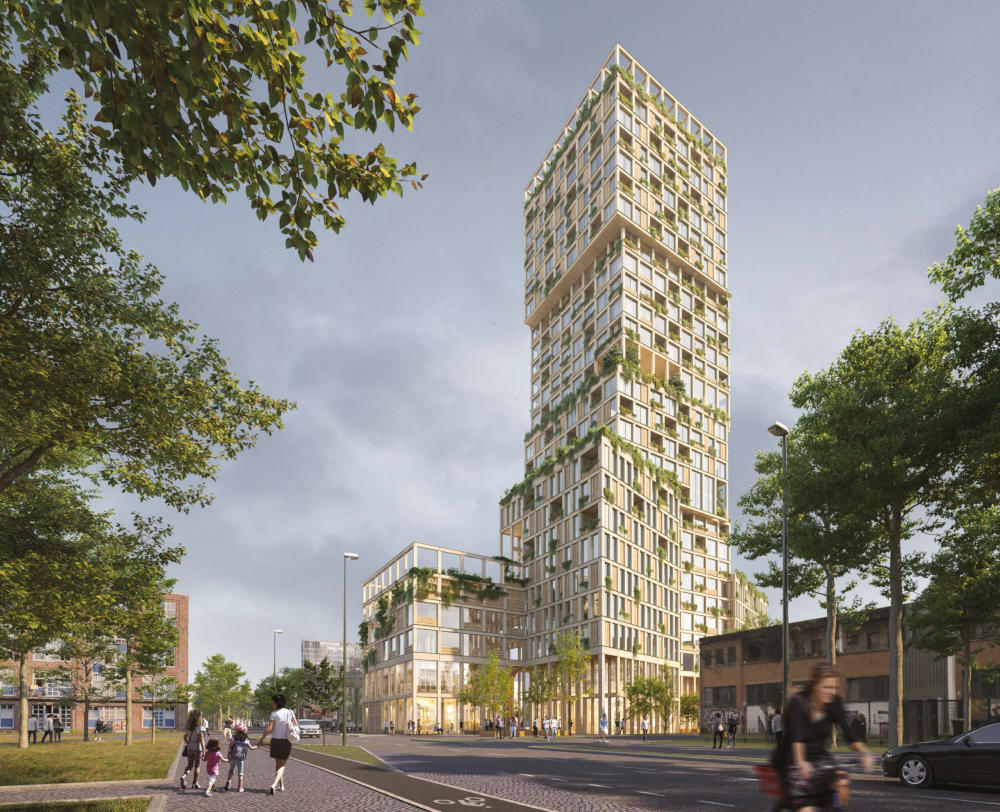 WoHo von der Schönebergerstraße aus gesehen. Copyright: Mad arkitekter WoHo von der Schönebergerstraße aus gesehen. Copyright: Mad arkitekter