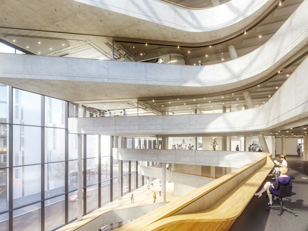 Das Atrium des neuen BHQ Z. Copyright: Henn Architekten